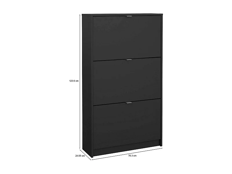 Étagère à chaussures Irina, 18 paires, 24,05x70,3x123,6h cm Noir, meuble à chaussures