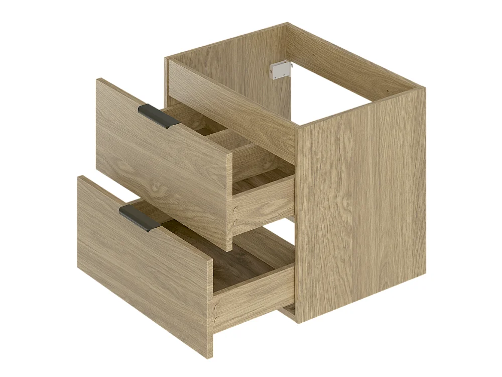 Ensemble pour salle de bain 140 cm Armoire Étagère Plan de travail Lavabo Chêne huilé Pile