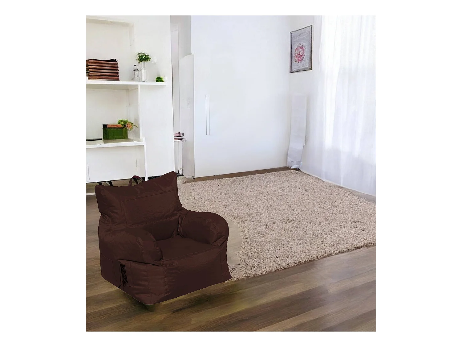 Fauteuil Obsidienne, accoudoirs Made in Italy, Marron