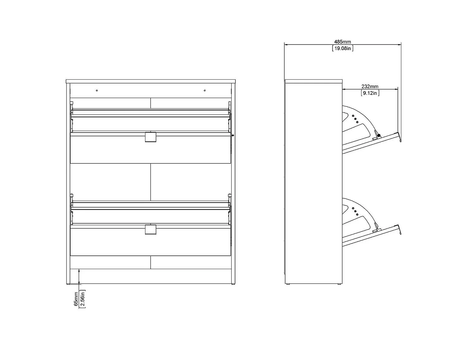 Meuble à chaussures Larry, 12 paires, 24,05x70,3x85,2h cm Blanc, Rangement