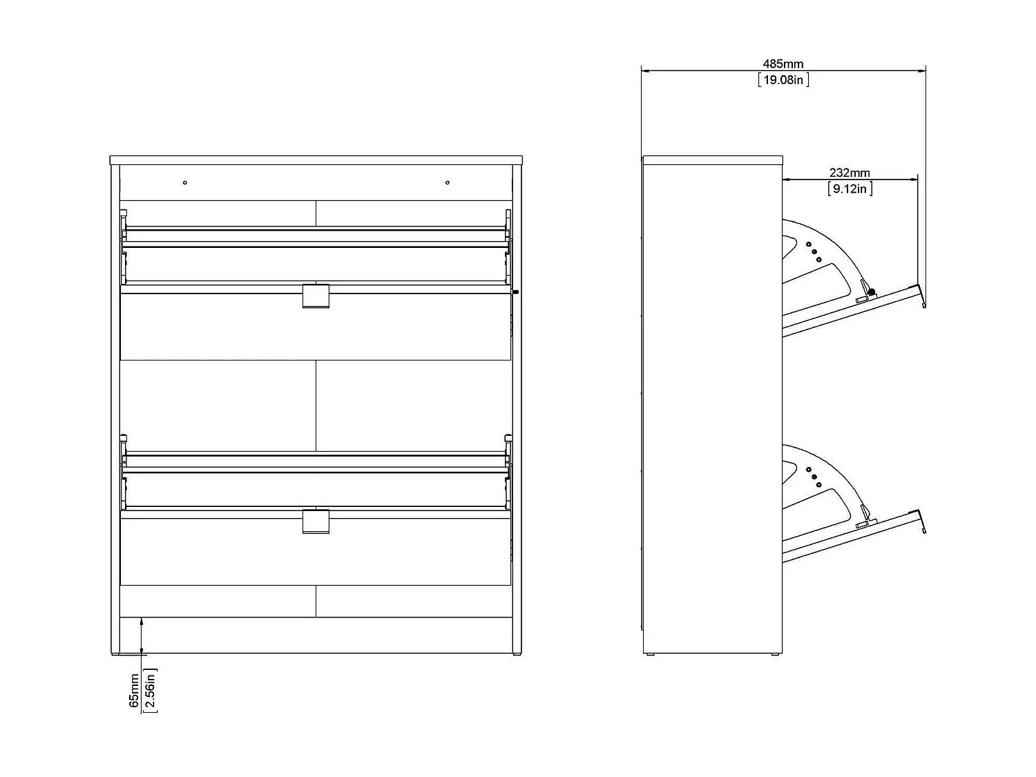 Meuble à chaussures Larry, 12 paires, 24,05x70,3x85,2h cm Blanc, Rangement