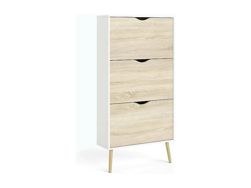 Meuble à chaussures Arnoldo, 18 paires, 23,9x70,2x138,8h cm Blanc, Armoire de rangement