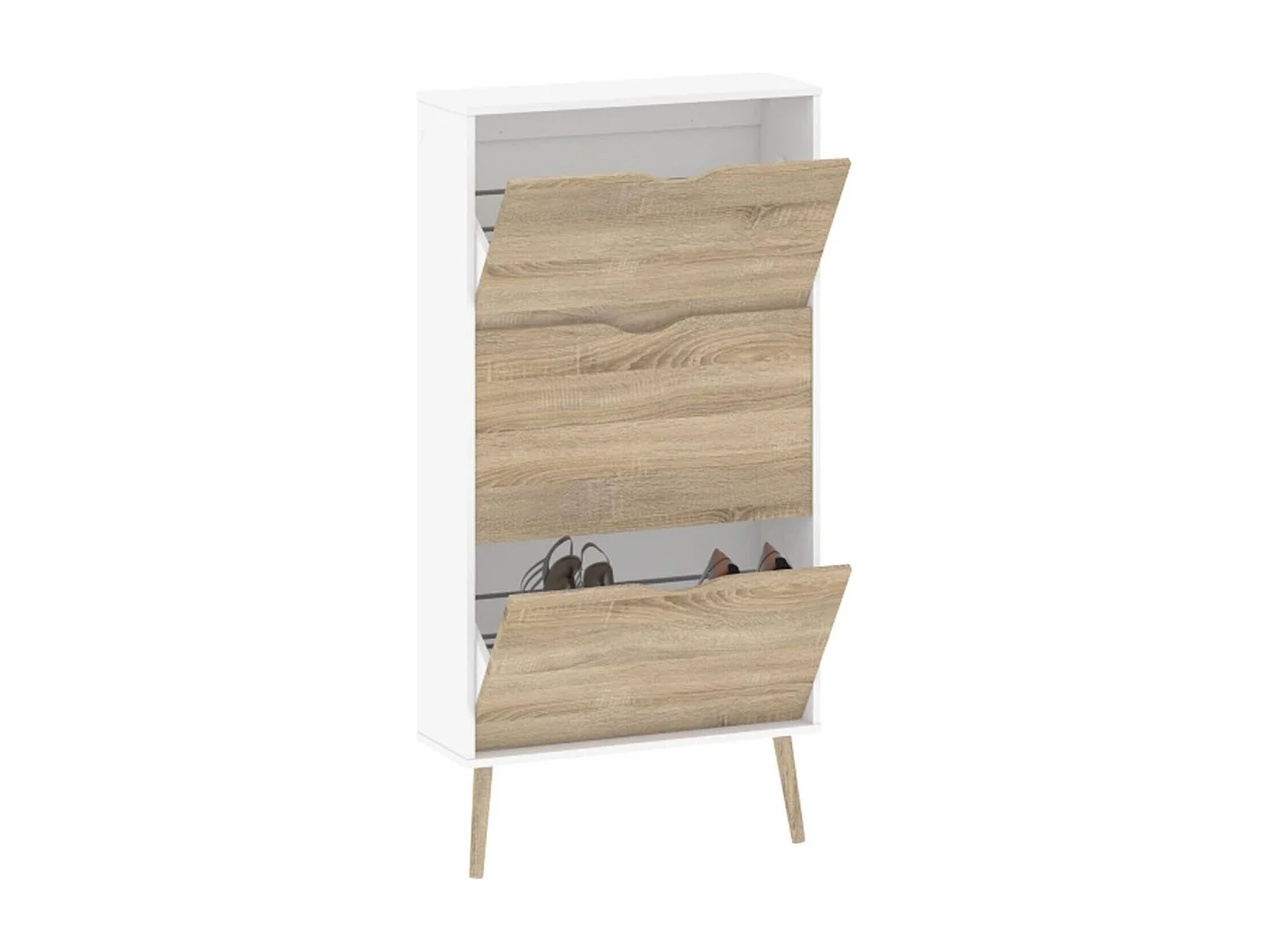 Meuble à chaussures Arnoldo, 18 paires, 23,9x70,2x138,8h cm Blanc, Armoire de rangement