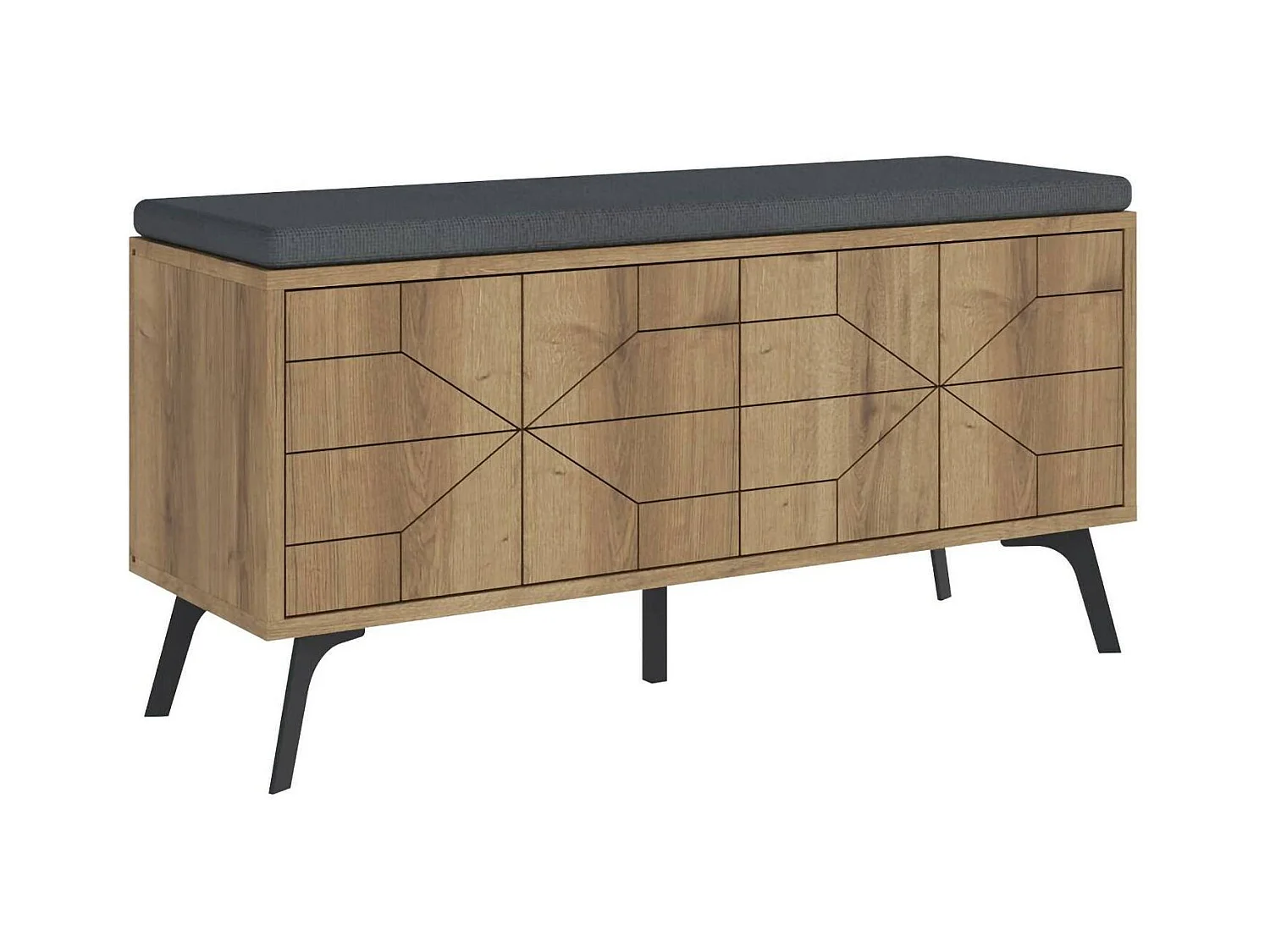 Scarpiera Velma, 2 Ripiani, 35x107x55h cm Marrone Quercia, Mobile Portascarpe