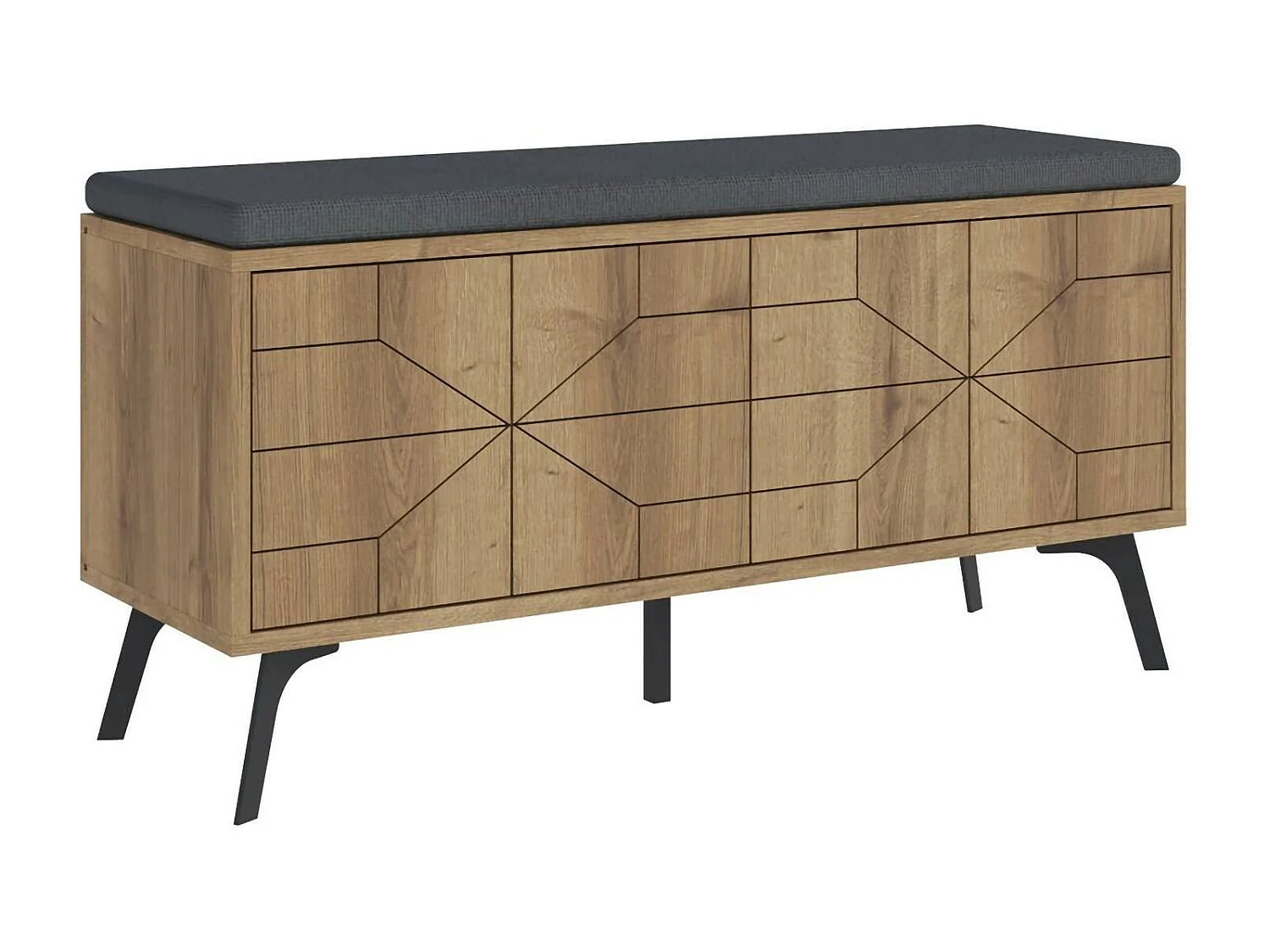 Scarpiera Velma, 2 Ripiani, 35x107x55h cm Marrone Quercia, Mobile Portascarpe