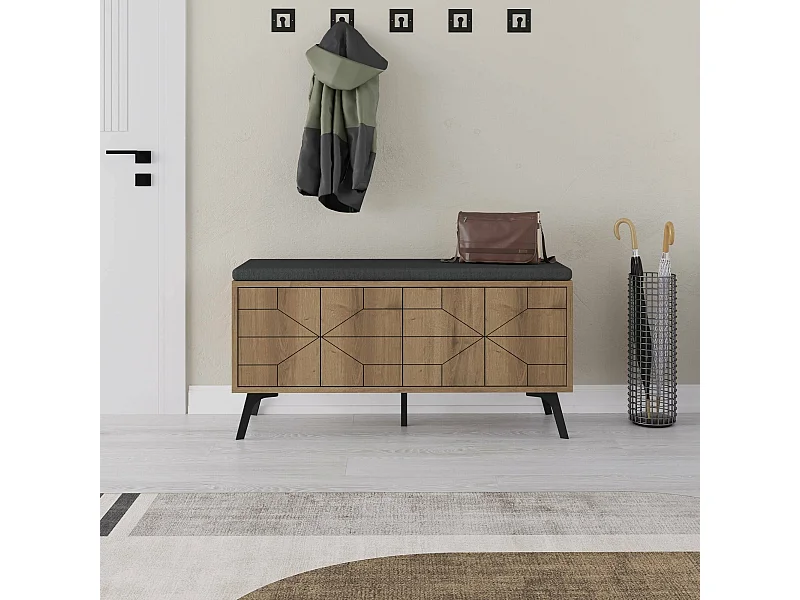 Scarpiera Velma, 2 Ripiani, 35x107x55h cm Marrone Quercia, Mobile Portascarpe