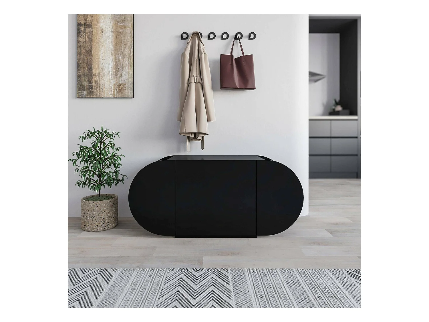 Étagère à chaussures Sequoia, 2 niveaux, 40.5x110x50h cm Noir, Meuble pour chaussures