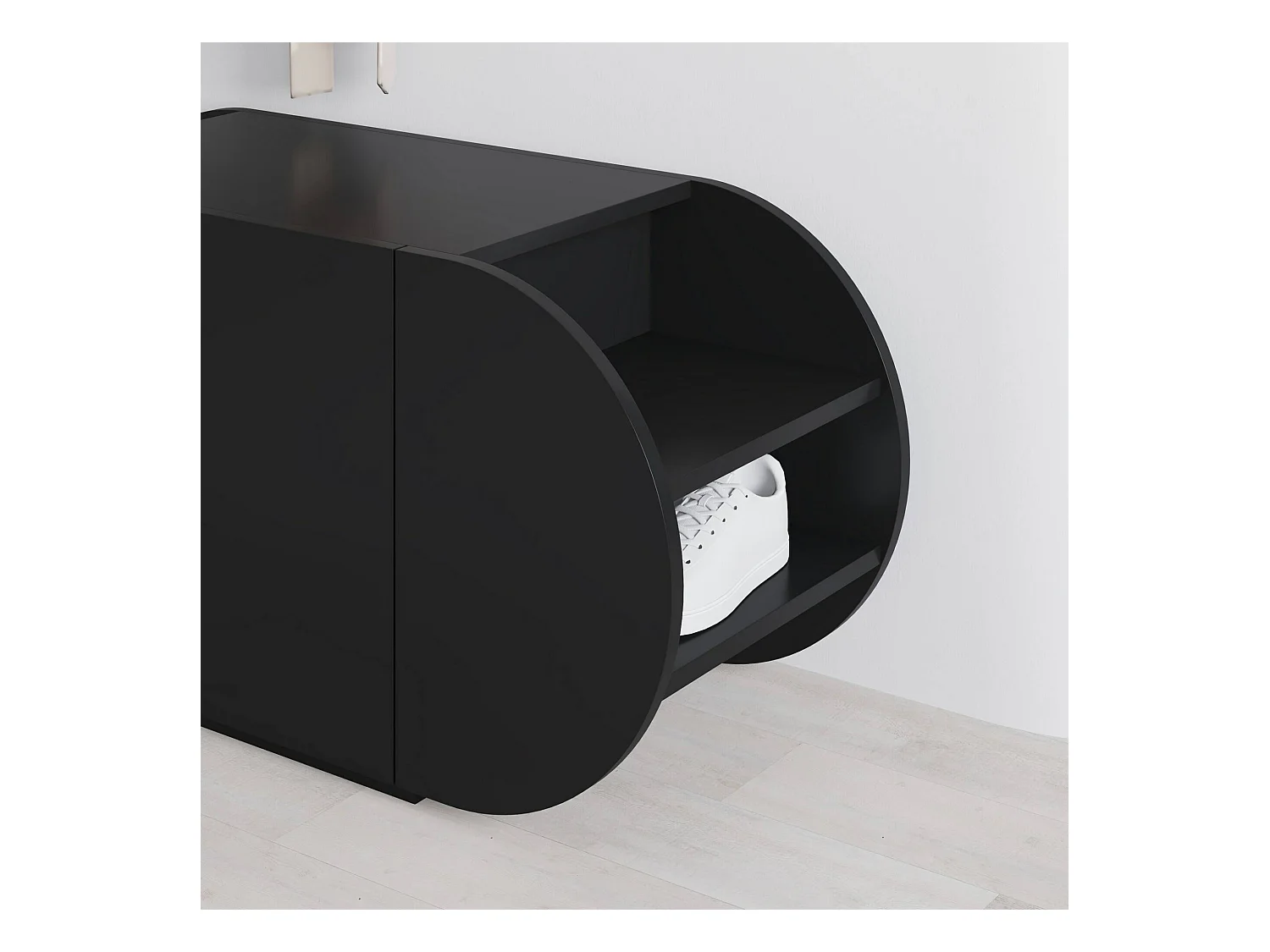 Étagère à chaussures Sequoia, 2 niveaux, 40.5x110x50h cm Noir, Meuble pour chaussures