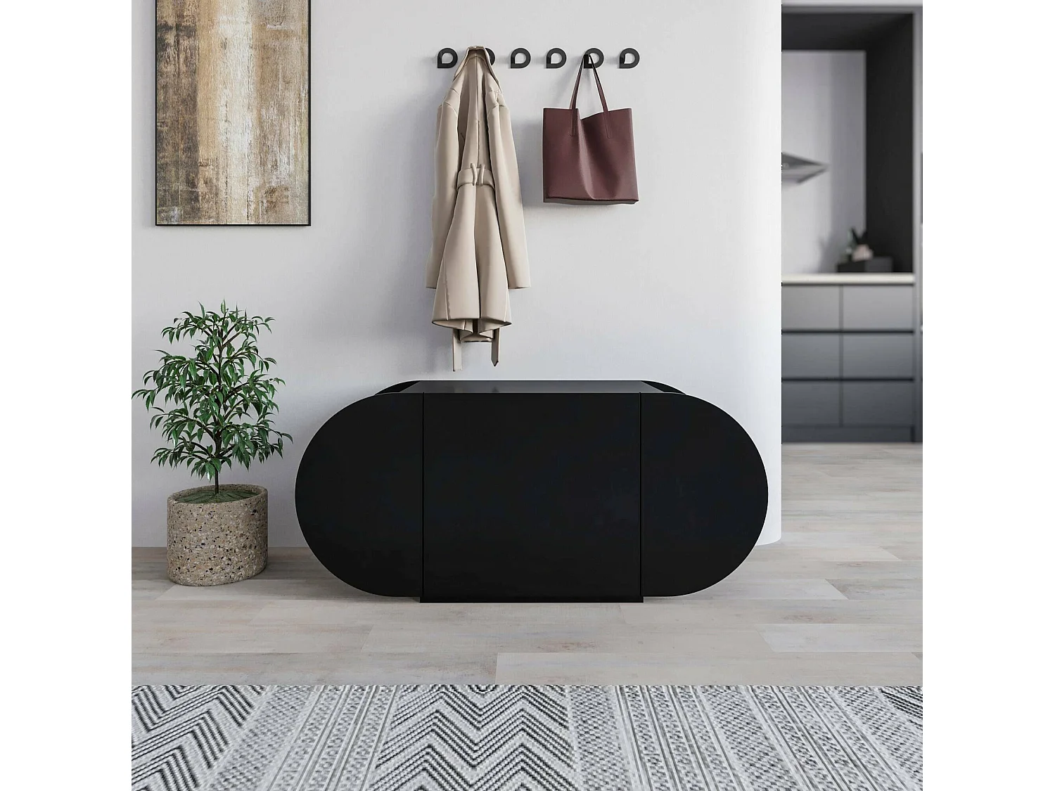 Étagère à chaussures Sequoia, 2 niveaux, 40.5x110x50h cm Noir, Meuble pour chaussures