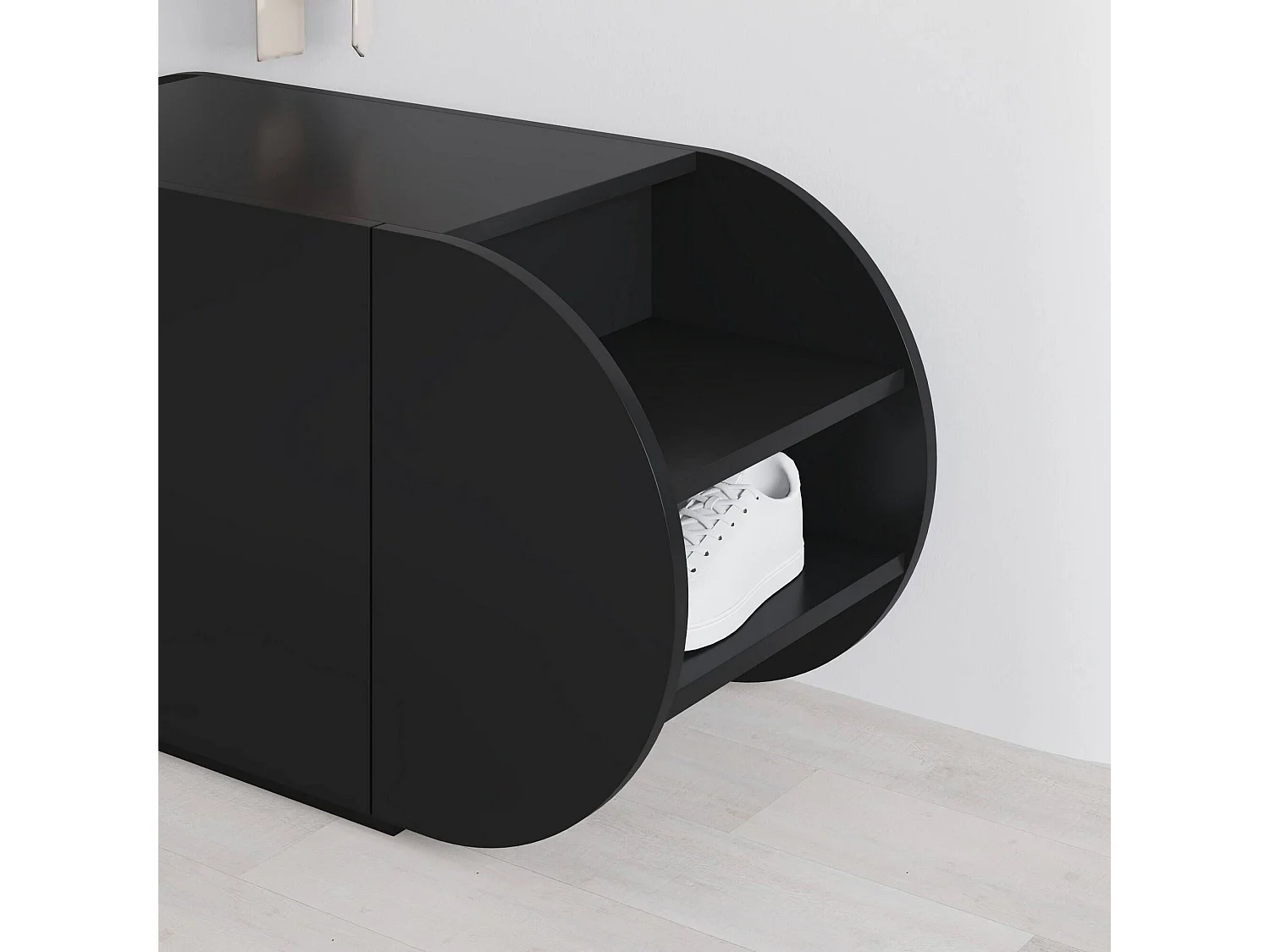 Étagère à chaussures Sequoia, 2 niveaux, 40.5x110x50h cm Noir, Meuble pour chaussures