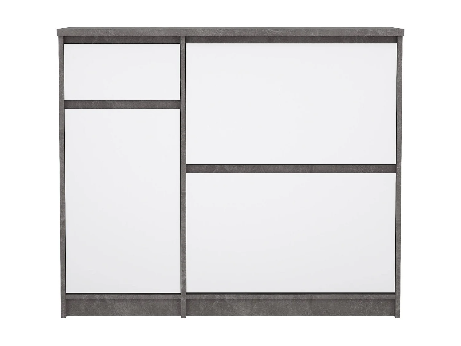 Sapateira Dtrainin, Sapateira, Armário de entrada multiusos, Sapateira, 109x32 h93 cm, Cimento e Branco