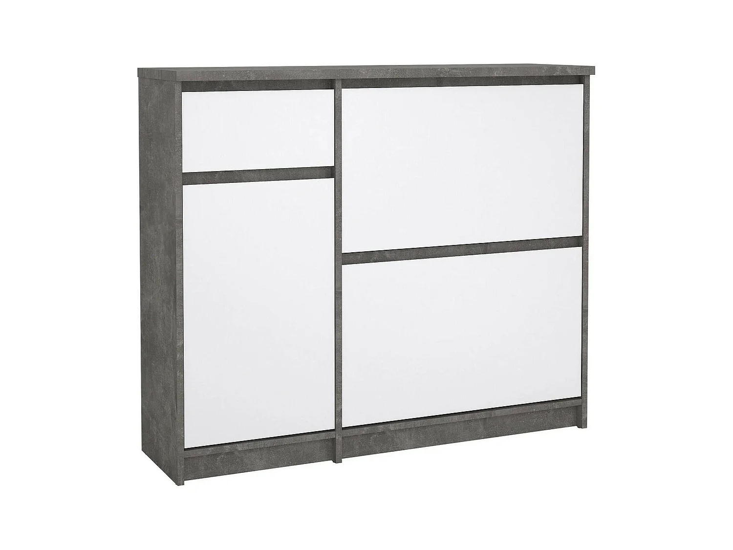 Meuble à Chaussures Todd, un Tiroir, 31.5x108.9x92.9h cm Gris Ciment, Armoire à Chaussures