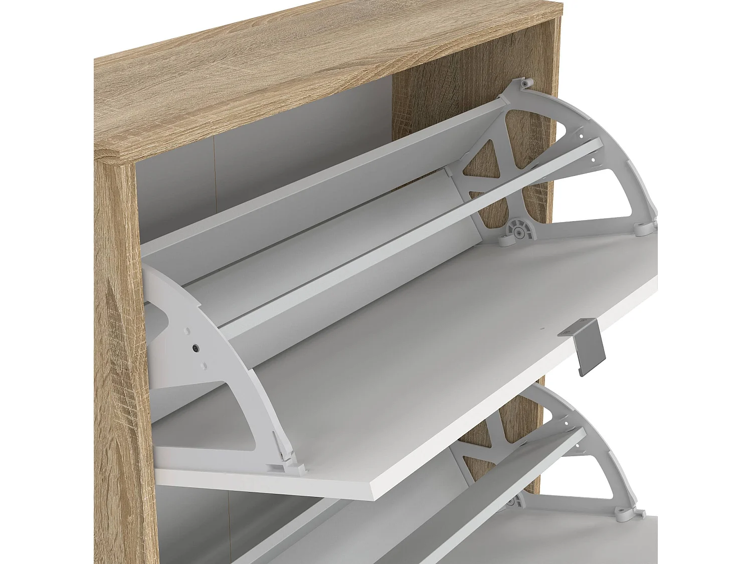 Scarpiera Irina, 18 Paia, 24.05x70.3x123.6h cm Marrone Quercia, Mobile Portascarpe