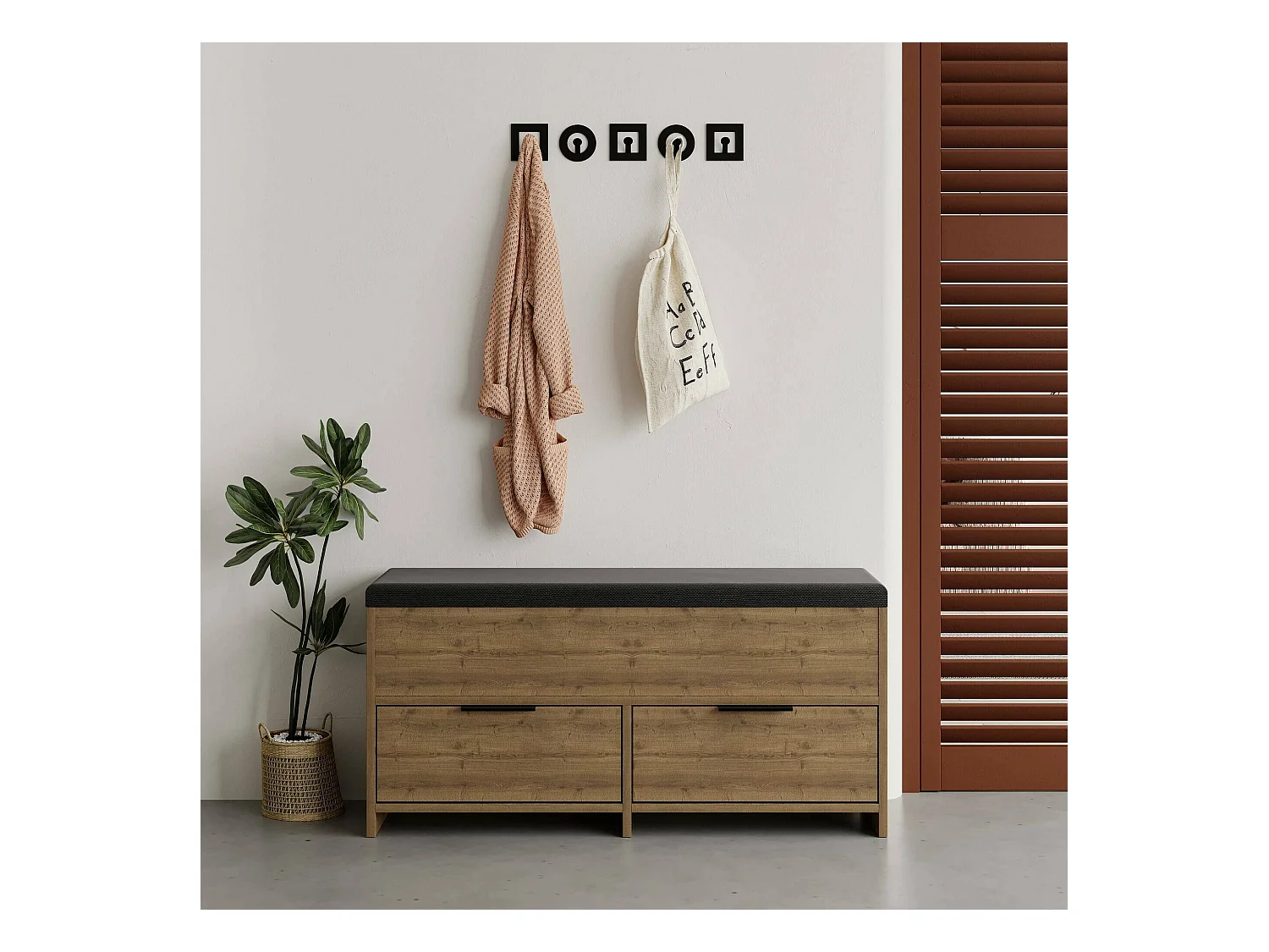 Meuble à chaussures Tapah, 8 paires, 34x106x50h cm, chêne brun, armoire à chaussures