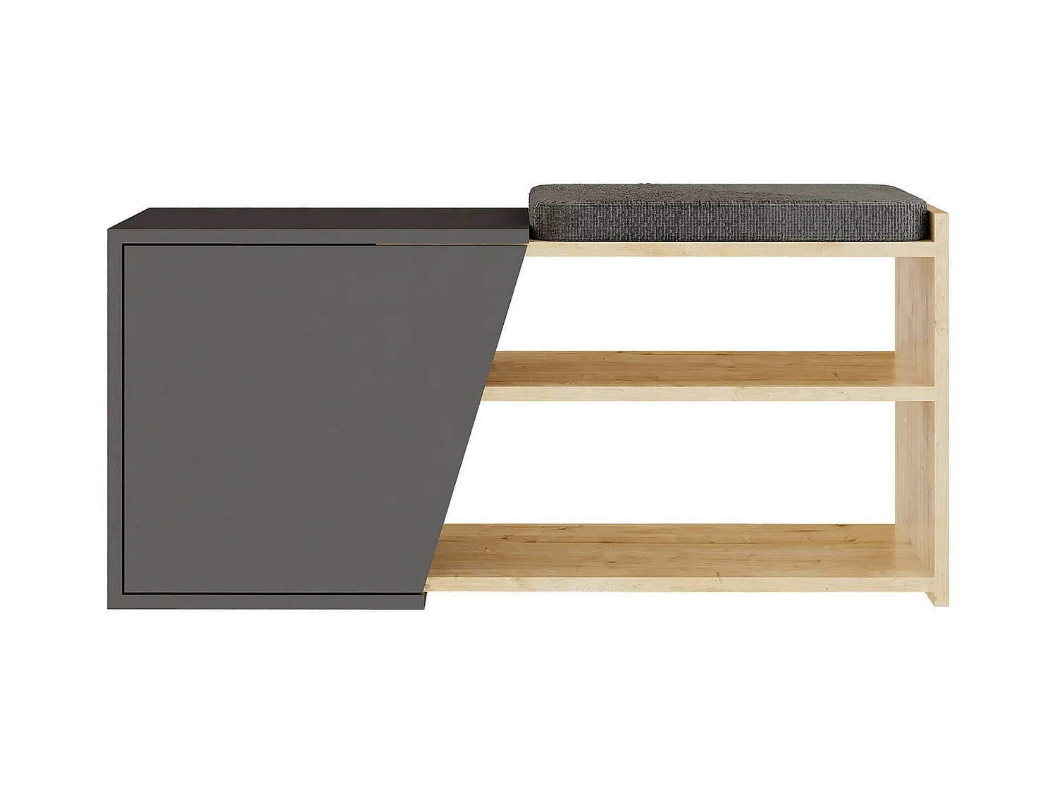 Rangement Chaussures Neneng, 2 Étagères, 47x104x37h cm Chêne Brun, Meuble à Chaussures