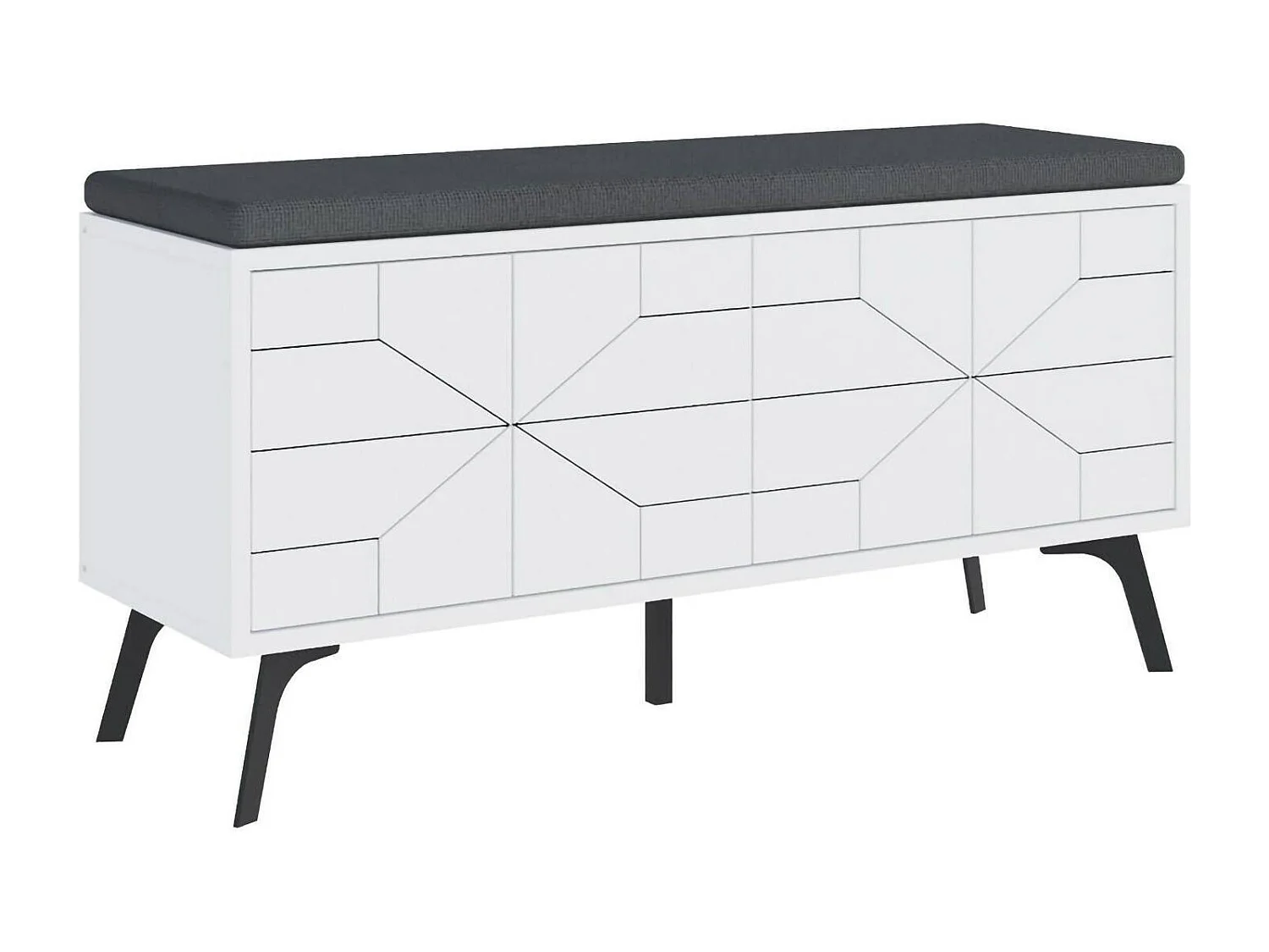 Étagère à chaussures Velma, 2 étagères, 35x107x55h cm Blanc, Meuble à chaussures