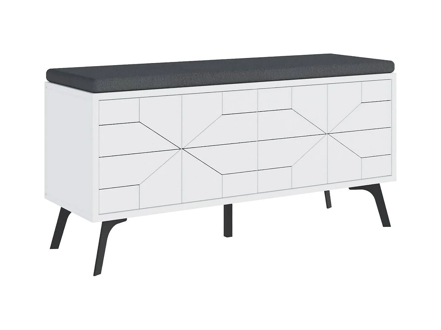 Étagère à chaussures Velma, 2 étagères, 35x107x55h cm Blanc, Meuble à chaussures
