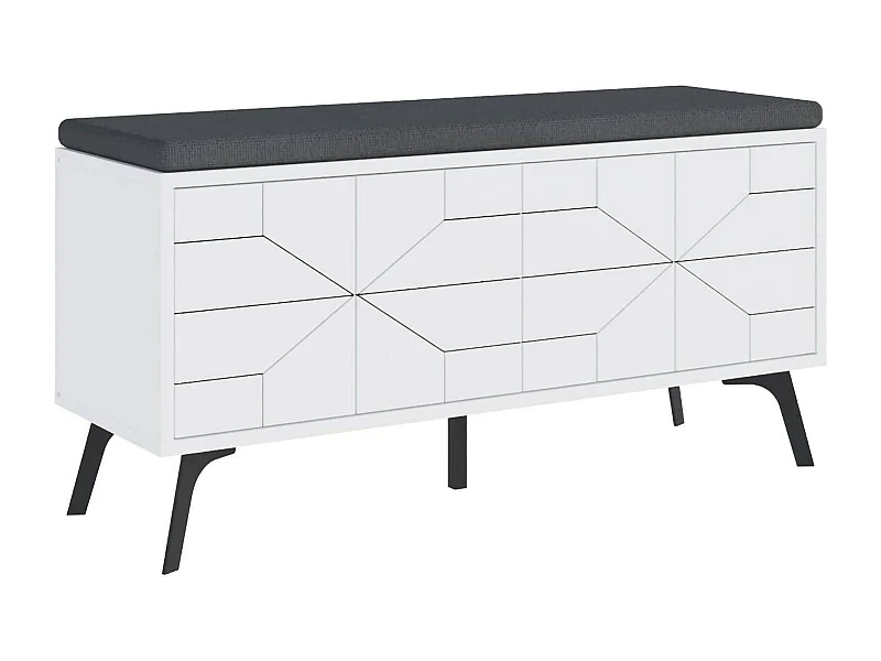 Étagère à chaussures Velma, 2 étagères, 35x107x55h cm Blanc, Meuble à chaussures