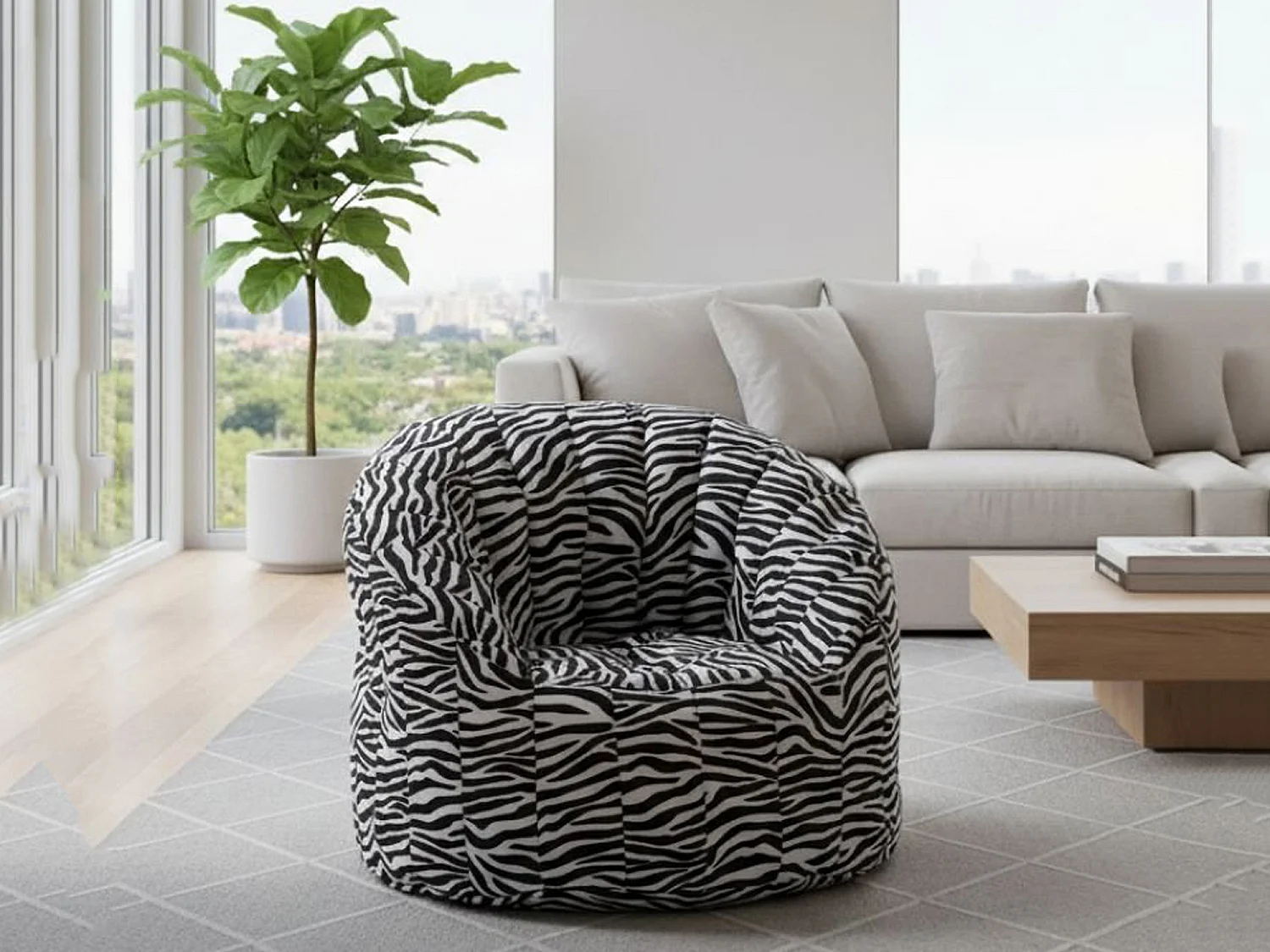 Sillón Allos, soporta 90 kg, Hecho en Italia, 80x80x80h cm negro, estructura blanca, relleno de perlas de poliestireno