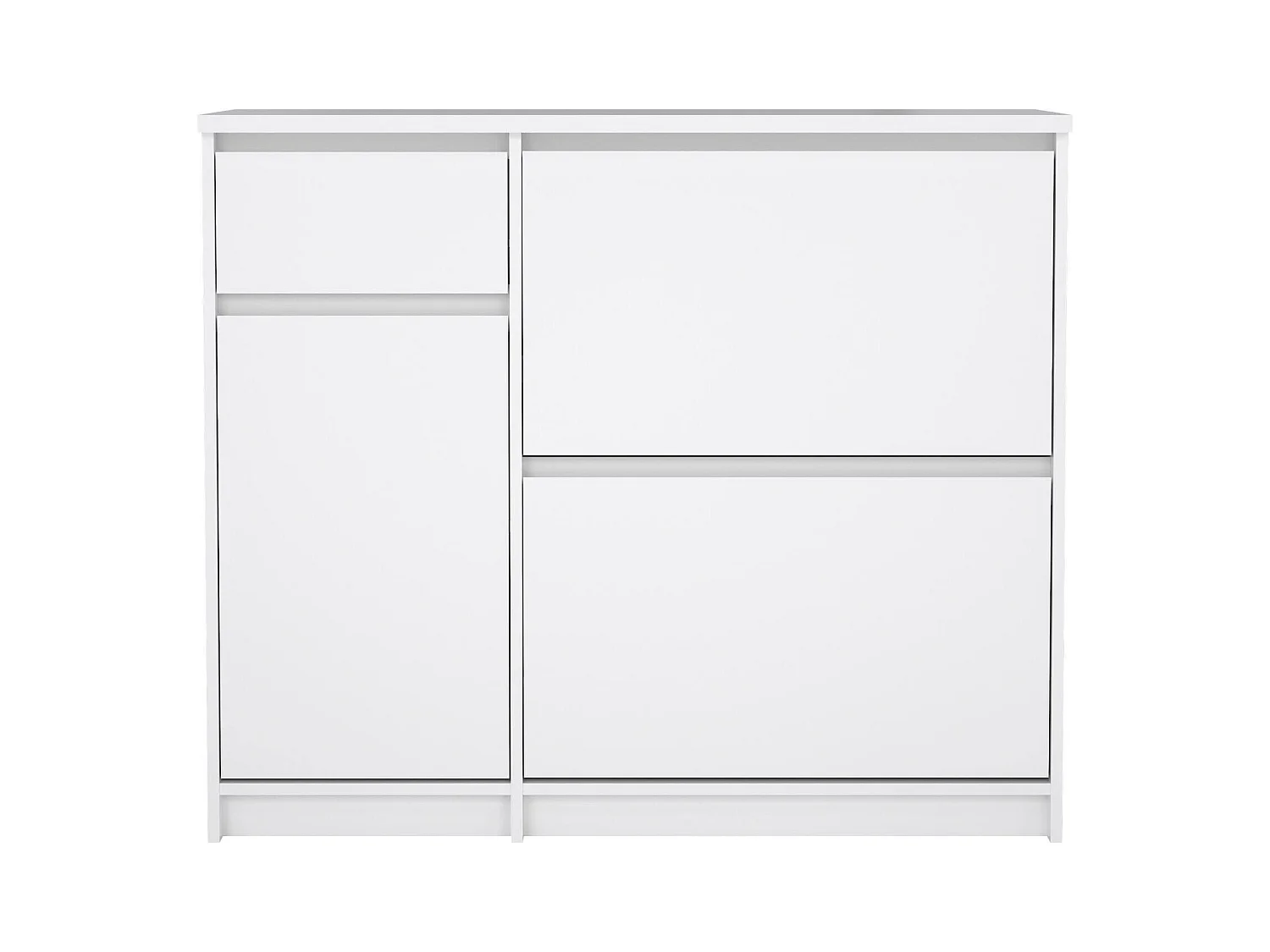 Meuble à chaussures Todd, un tiroir, 31,5x108,9x92,9h cm Blanc Brillant, Rangement chaussures