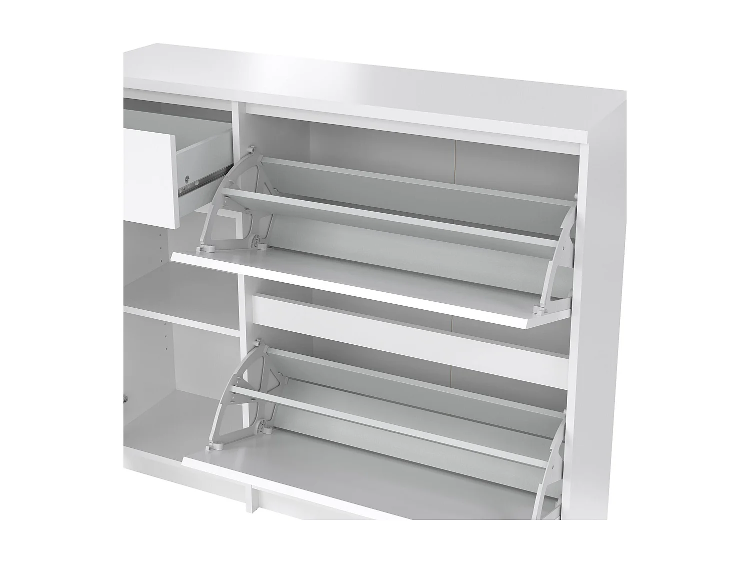 Dtrainin schoenenrek, Schoenenkast, Multifunctionele entreekast, Schoenenkast, 109x32 h93 cm, Wit