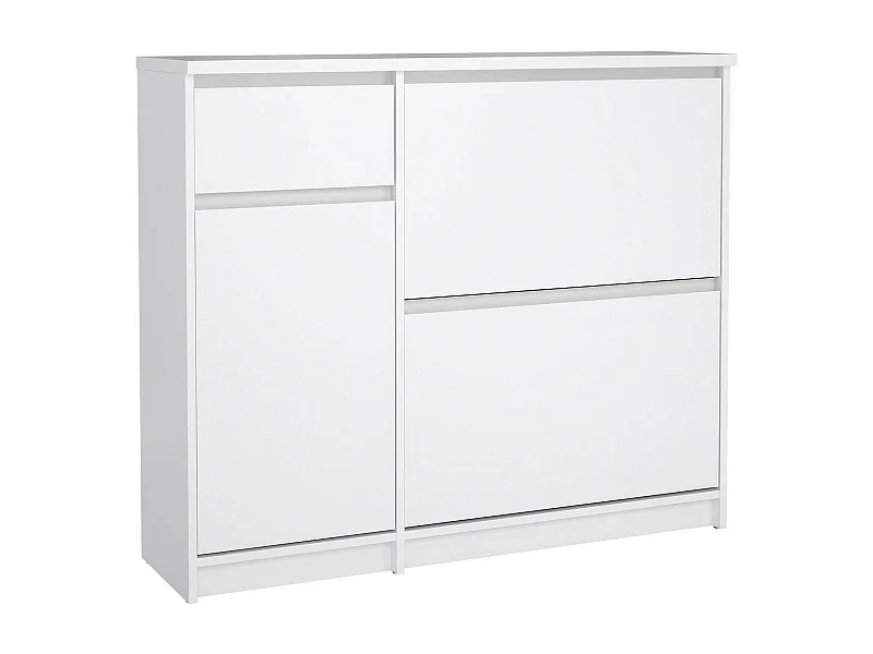 Dtrainin schoenenrek, Schoenenkast, Multifunctionele entreekast, Schoenenkast, 109x32 h93 cm, Wit