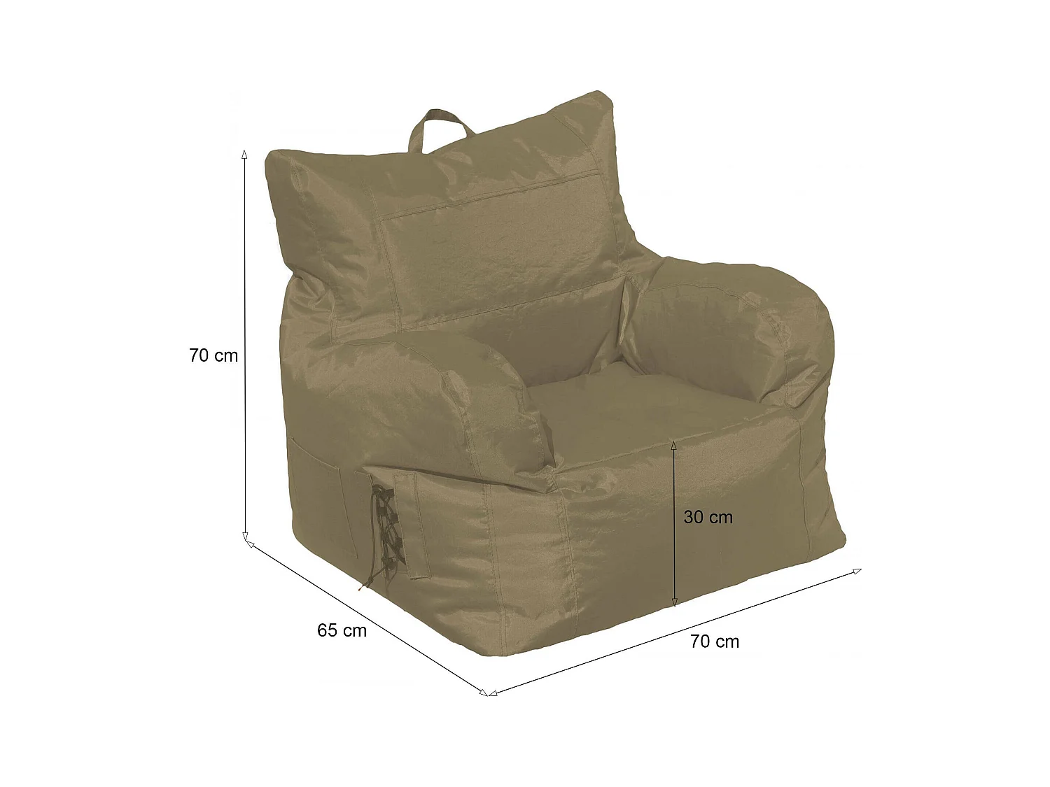 Fauteuil Obsidienne, Accoudoirs Made in Italy, Beige