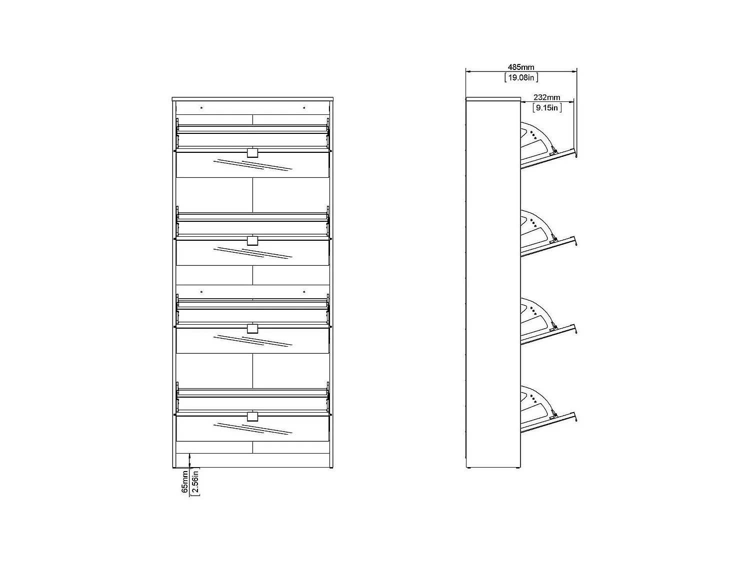 Meuble à Chaussures Aepytus, 24 Paires, 24.05x70.3x162h cm Blanc, Range-Chaussures