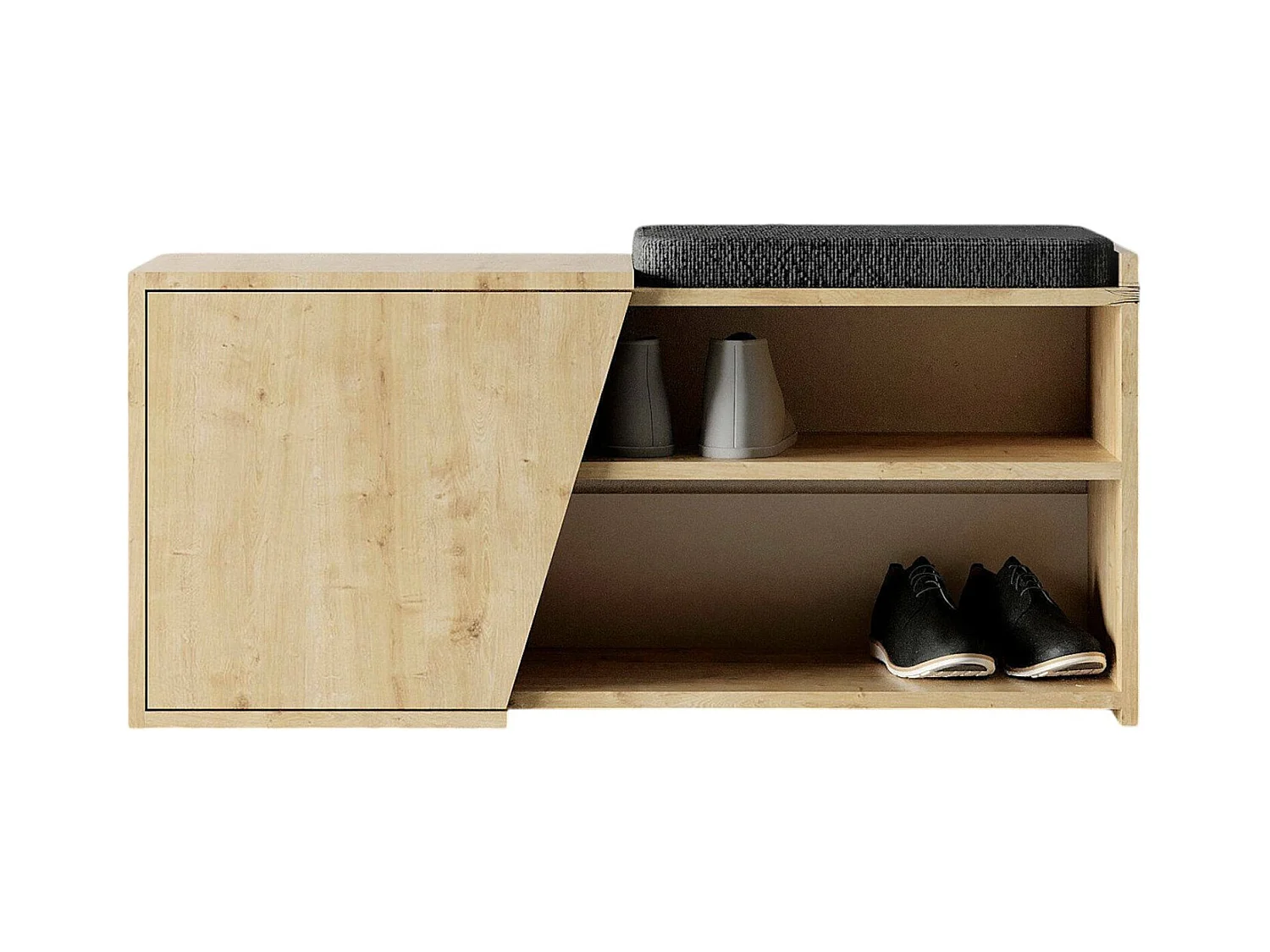 Étagère à chaussures Neneng, 2 niveaux, 47x104x37h cm, Chêne brun, Meuble à chaussures