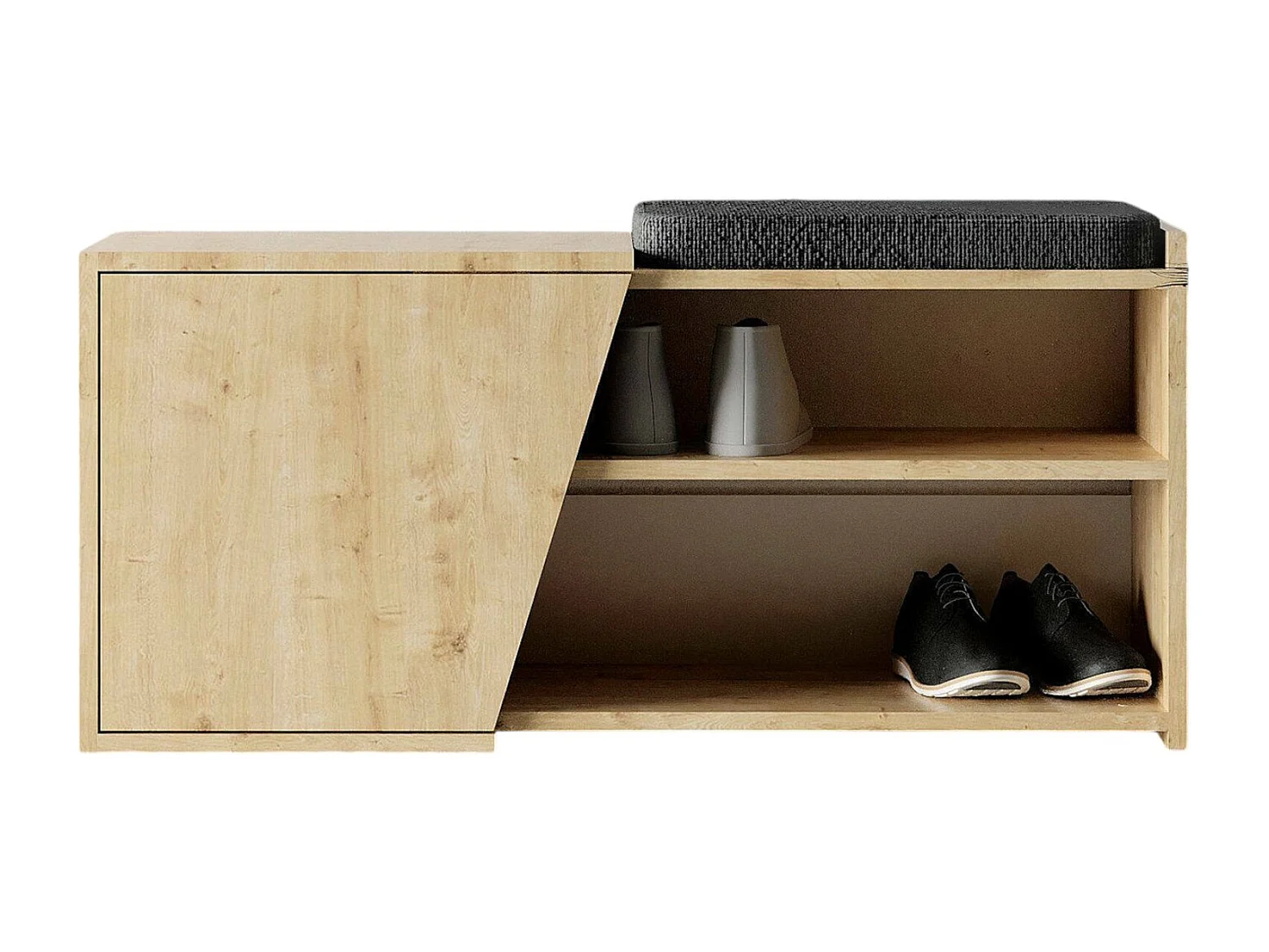 Étagère à chaussures Neneng, 2 niveaux, 47x104x37h cm, Chêne brun, Meuble à chaussures