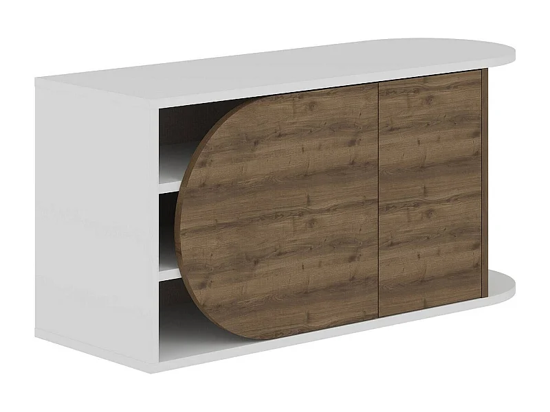 Dpierleon schoenenrek, Schoenenkast, Multifunctionele entreekast, Schoenenkast, 104x37 h50 cm, Walnoot en Wit