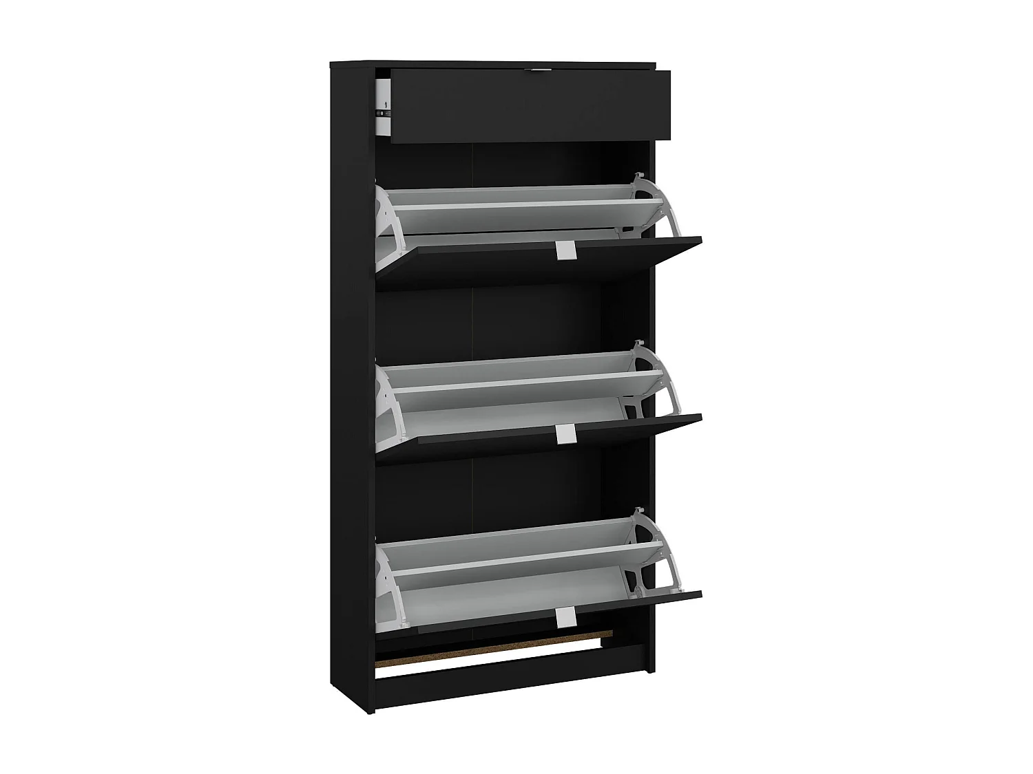 Dtoni schoenenrek, Schoenenkast, Multifunctionele entreekast, Schoenenkast, 70x24 h140 cm, Zwart