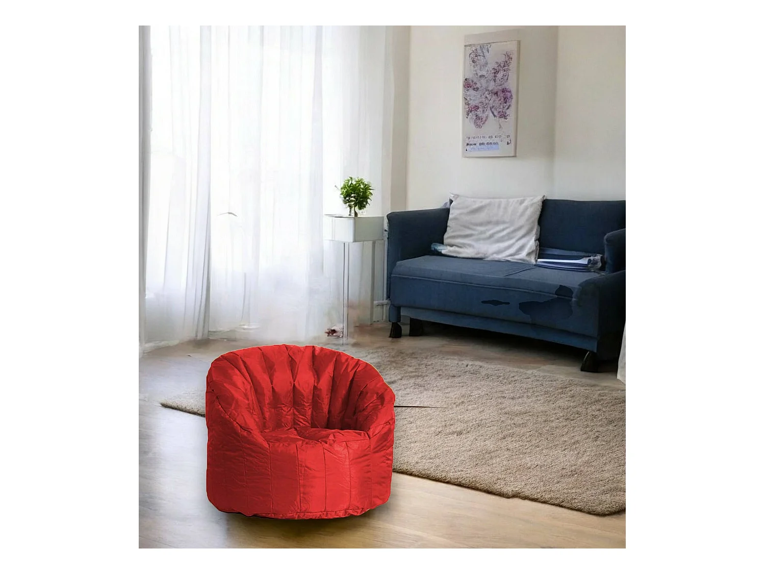 Fauteuil Allos, Supporte 90 kg Made in Italy, Rouge