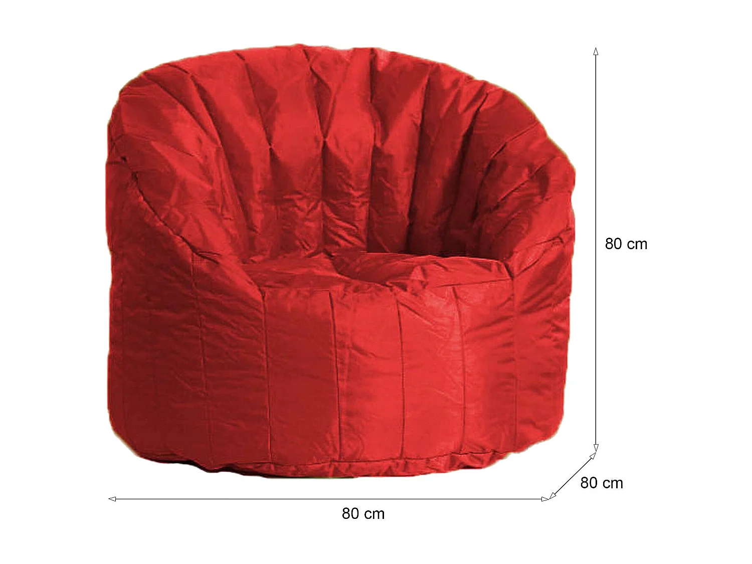 Fauteuil Allos, Supporte 90 kg Made in Italy, Rouge