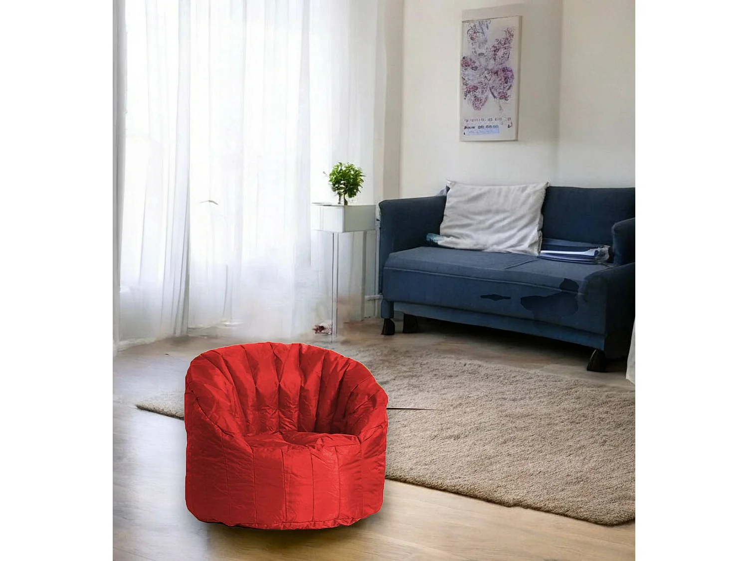 Fauteuil Allos, Supporte 90 kg Made in Italy, Rouge
