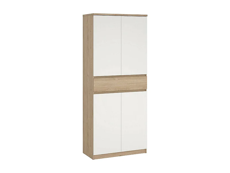 Dtrda schoenenrek, Schoenenkast, Multifunctionele entreekast, Schoenenkast, 80x40 h192 cm, Eiken en Wit