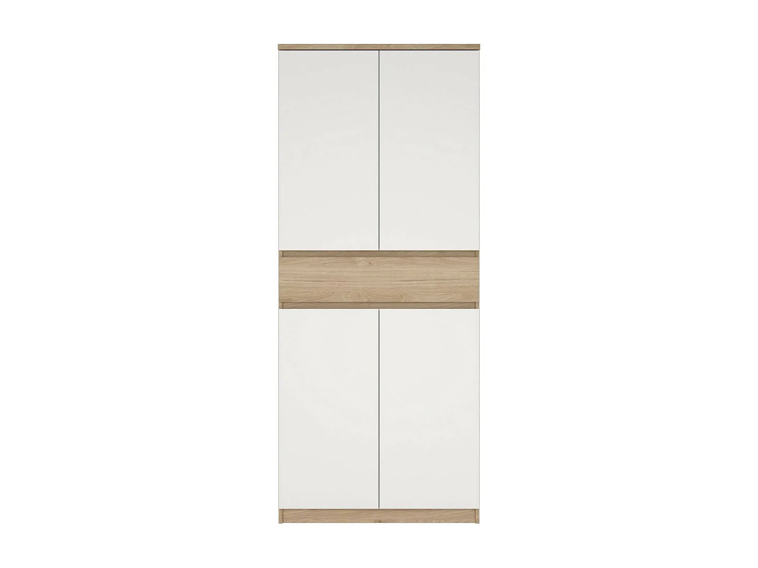 Dtrda schoenenrek, Schoenenkast, Multifunctionele entreekast, Schoenenkast, 80x40 h192 cm, Eiken en Wit