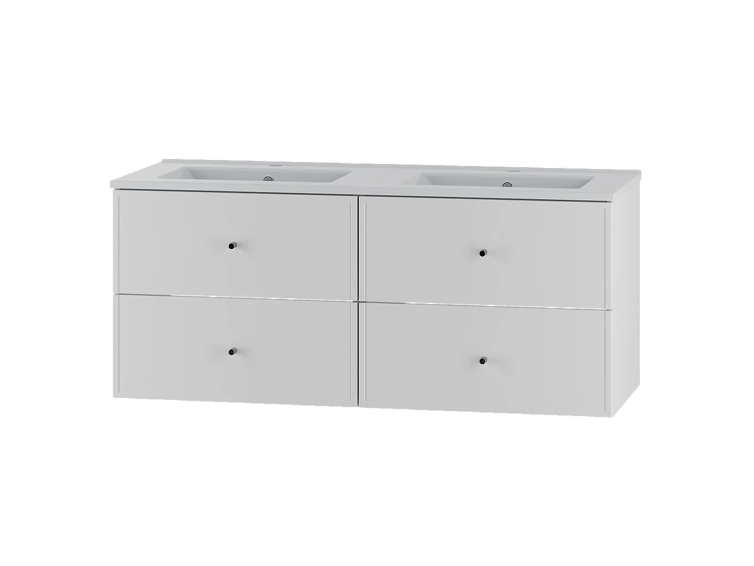 Wit badkamerset 120 cm Kast met wastafel Marco