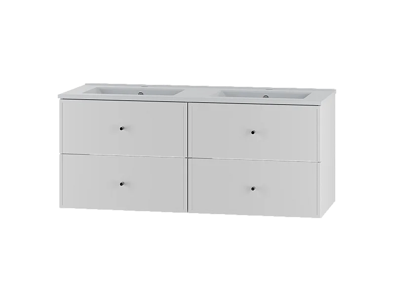 Weißes Badezimmer-Set 120 cm Schrank mit Waschbecken Marco