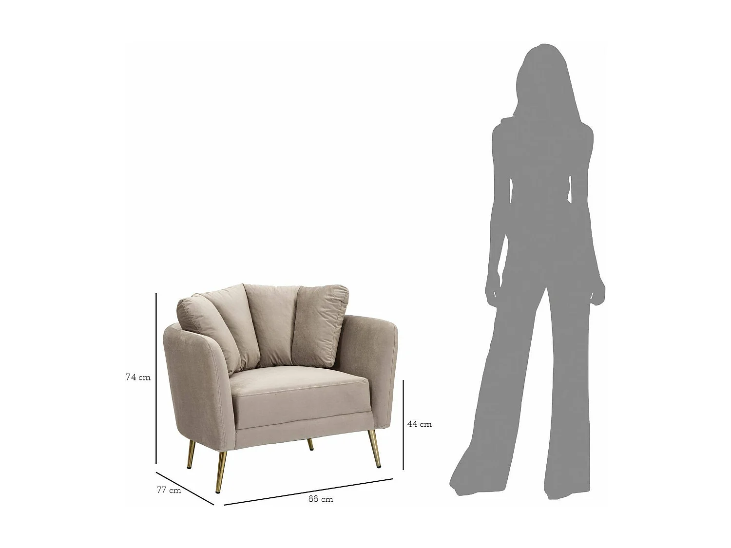 Fauteuil Foster, Accoudoirs, or