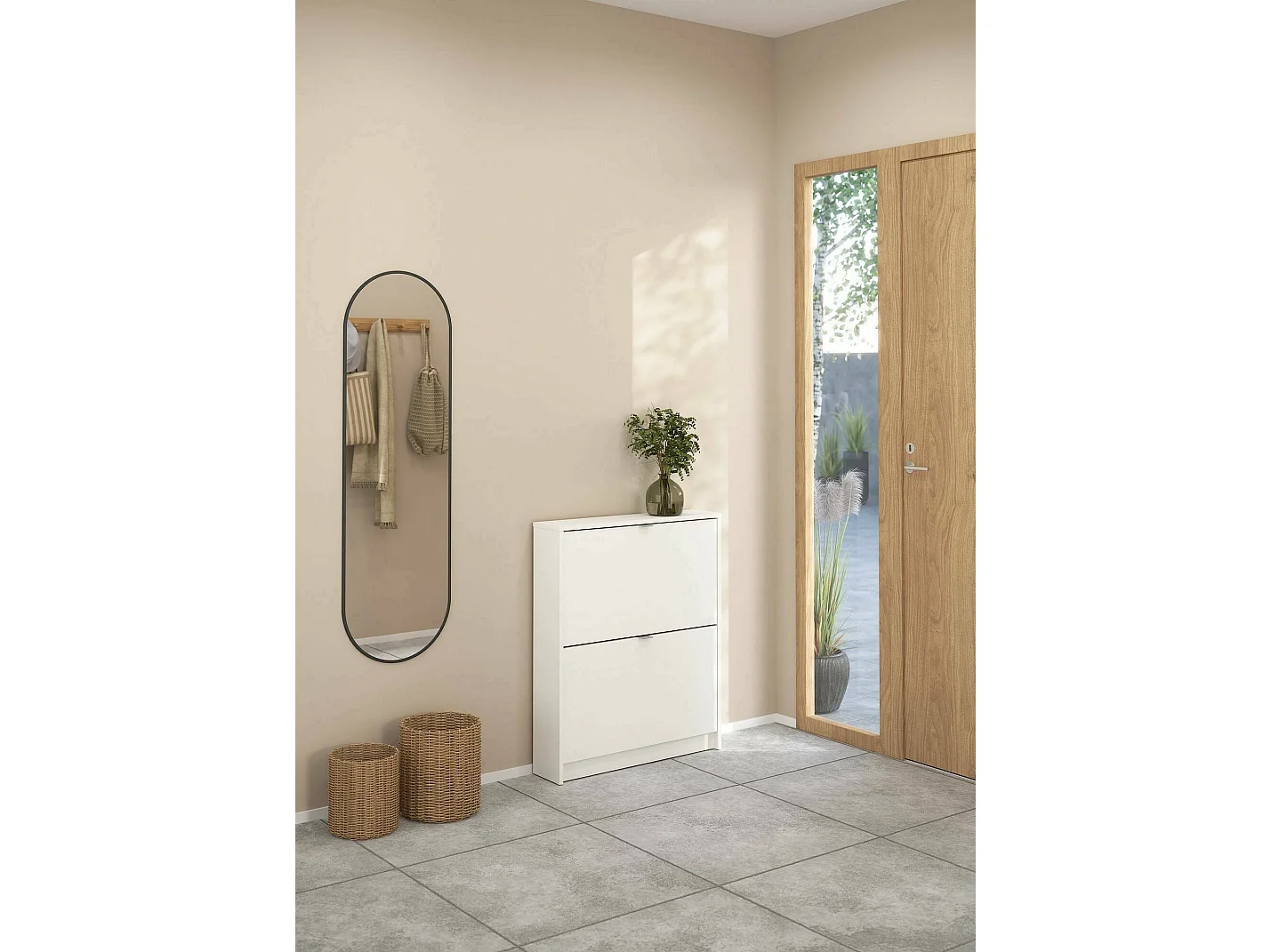 Scarpiera Turchese, 6 Paia, 16.55x70.3x85.2h cm Bianco, Mobile Portascarpe