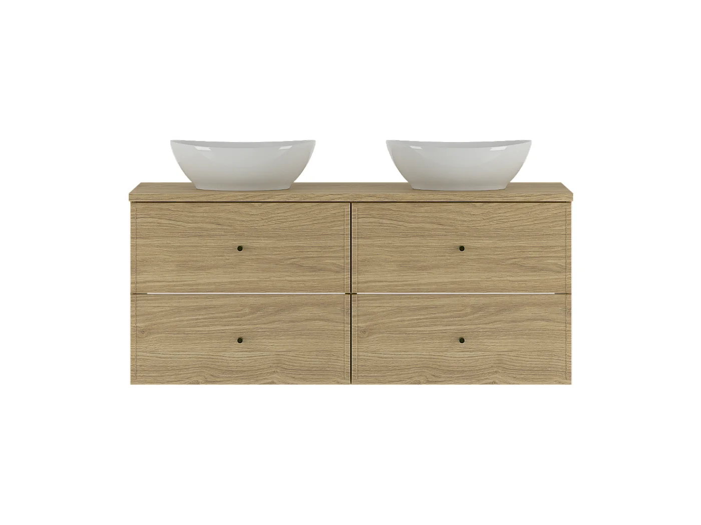 Ensemble pour salle de bain 120 cm Armoire Plan de travail Lavabo Chêne huilé Marco