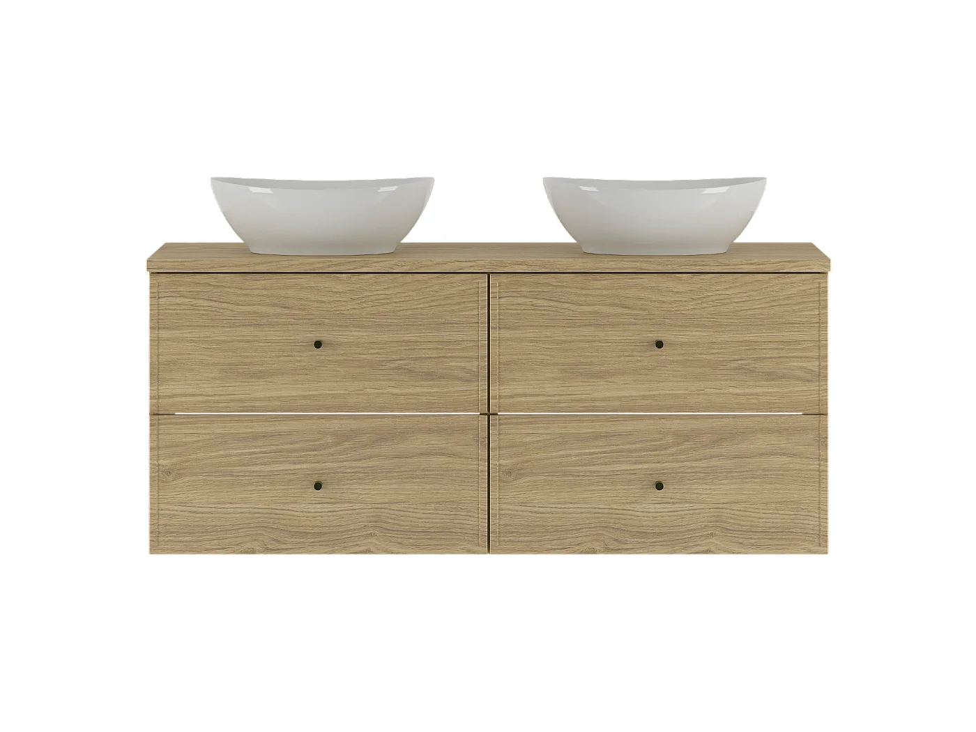 Ensemble pour salle de bain 120 cm Armoire Plan de travail Lavabo Chêne huilé Marco