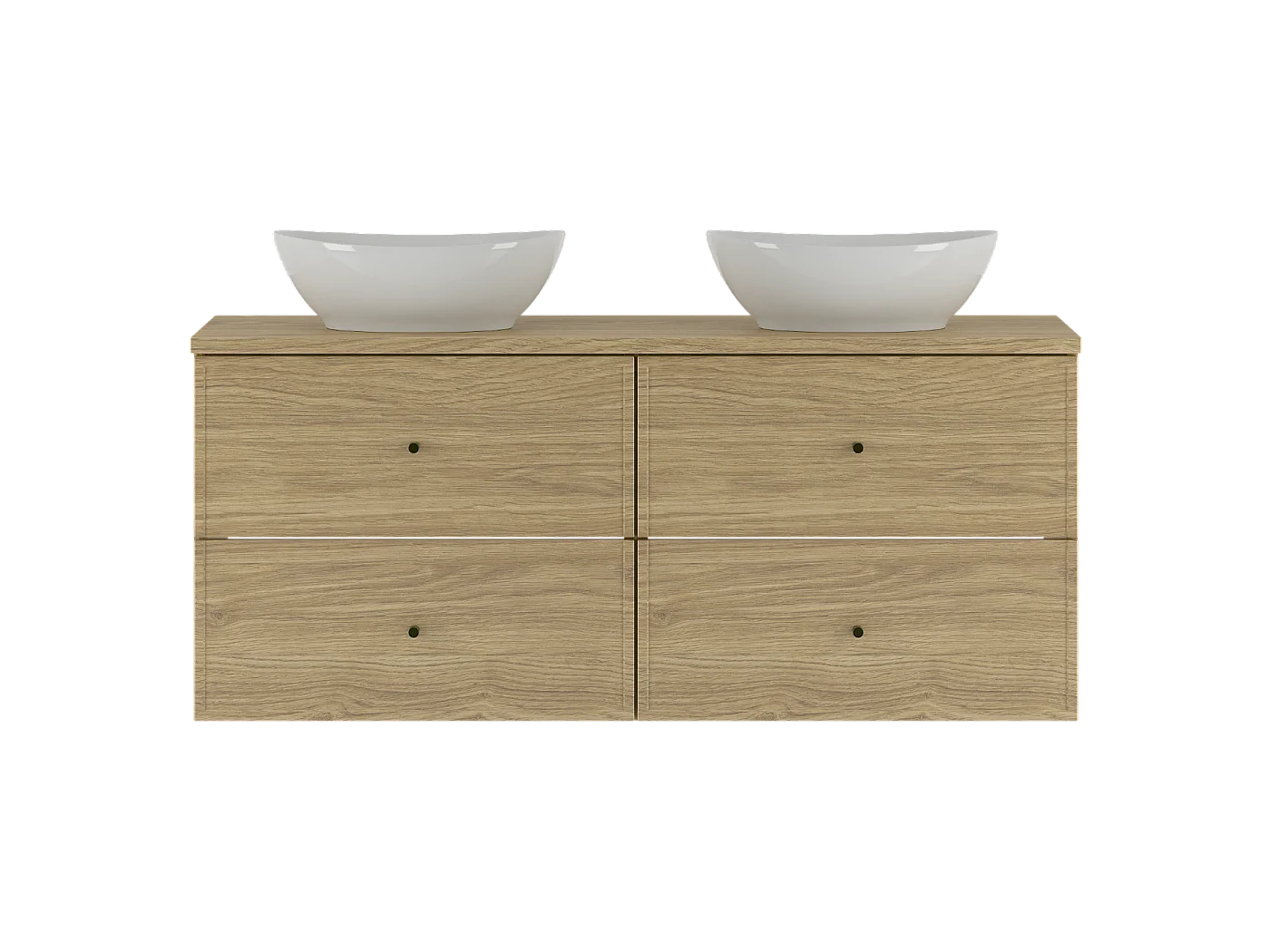 Ensemble pour salle de bain 120 cm Armoire Plan de travail Lavabo Chêne huilé Marco