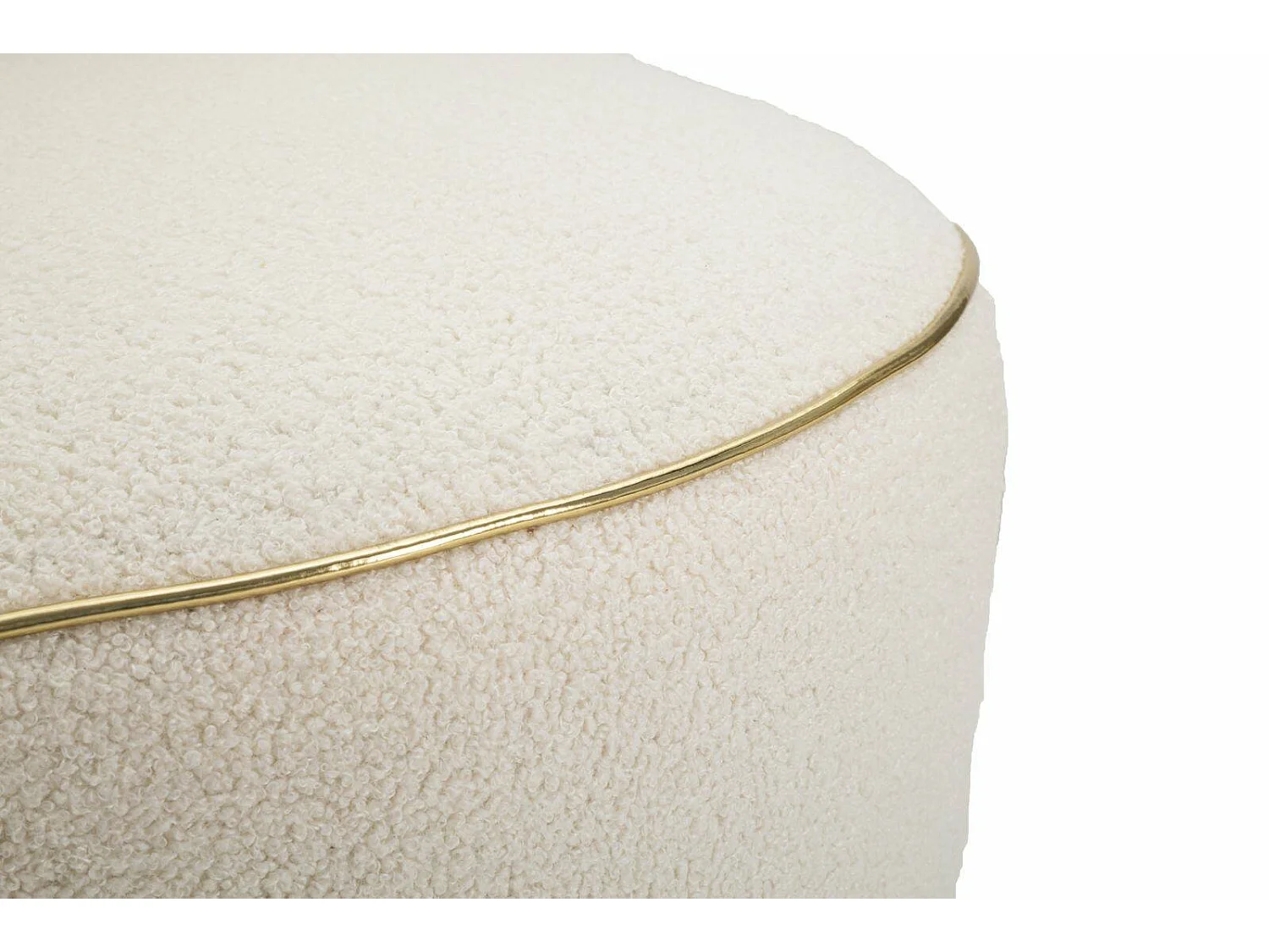 Poltrona Pratesi, Assento almofadado, Sofá individual de sala, Cadeira com braços, 63x68 h69 cm, Creme e Dourado