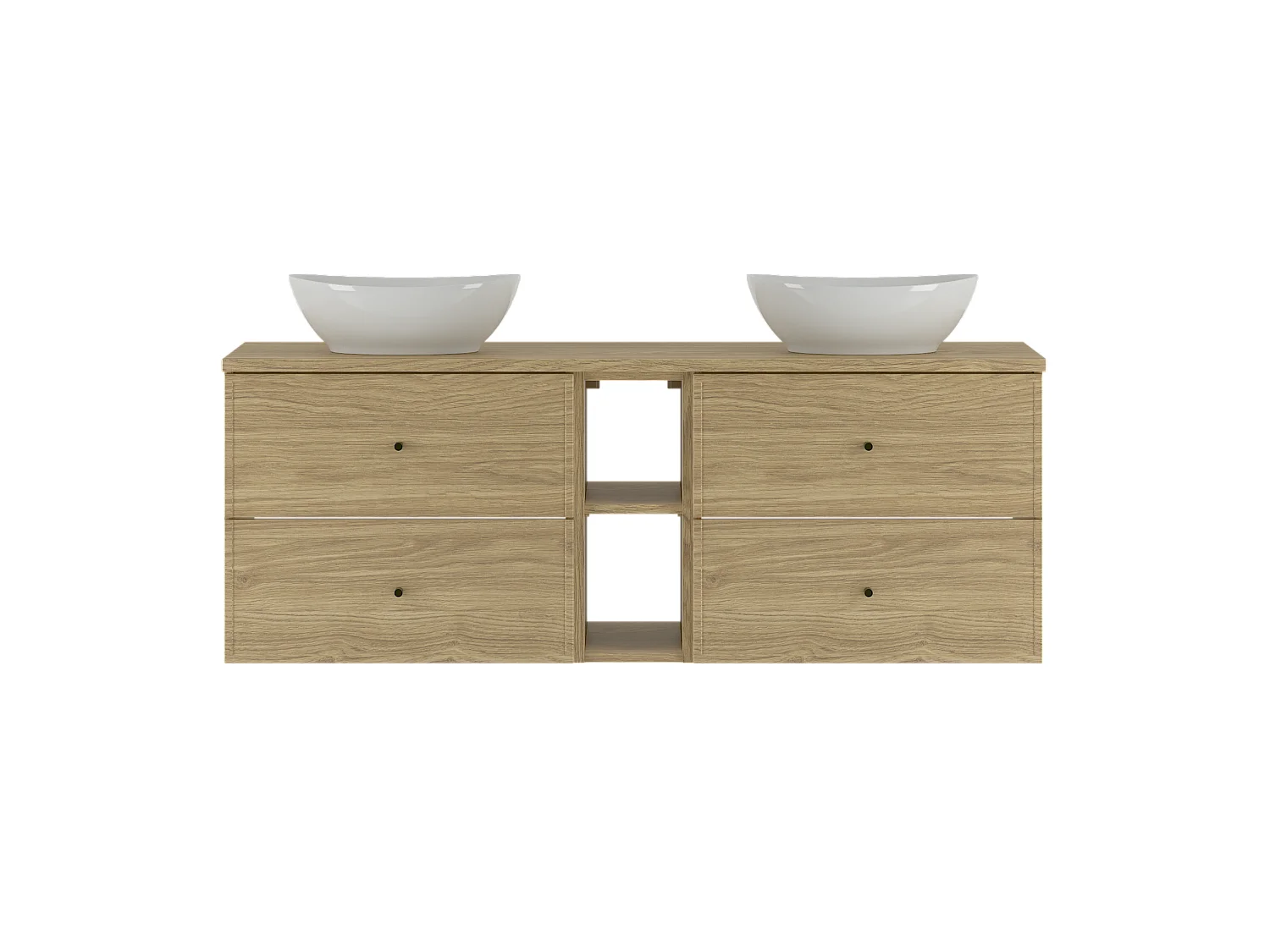 Badkamerset 140 cm Kast Rek Wastafelblad Eiken geolied Marco