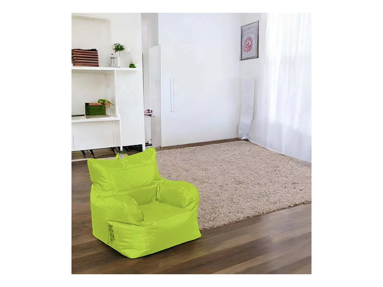 Fauteuil Obsidienne, Accoudoirs Made in Italy, Vert