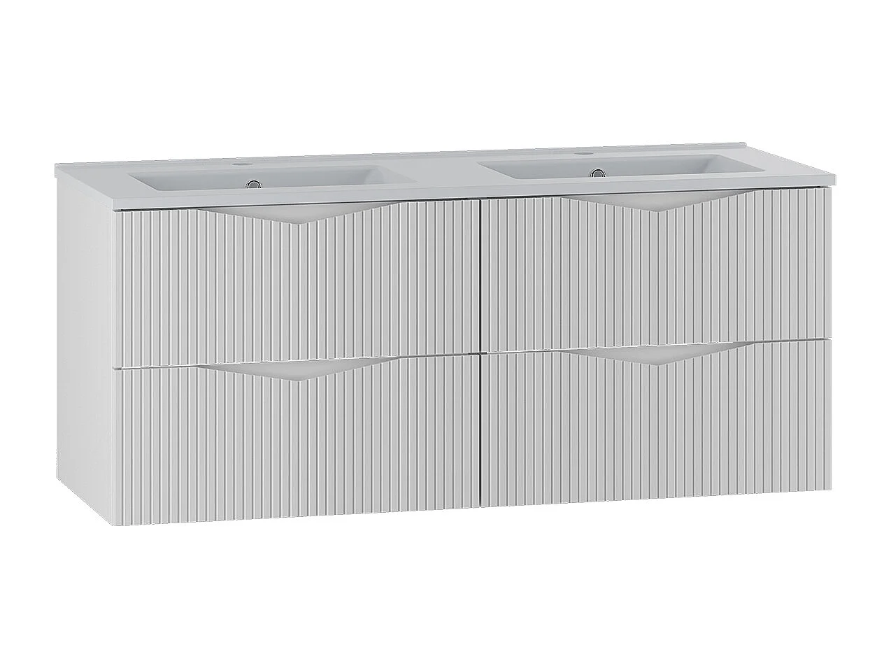 Meuble double vasque encastrée 120cm Tao Blanc