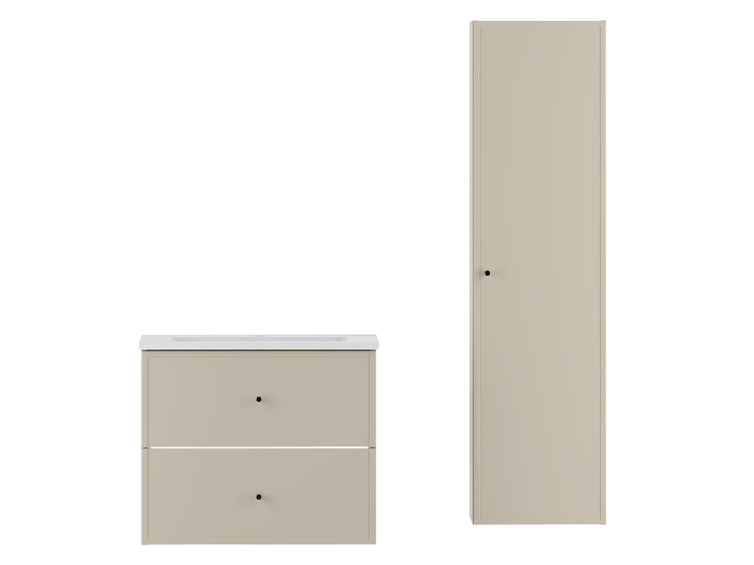 Ensemble de salle de bain en cachemire 60 cm Meuble avec lavabo Colonne Marco