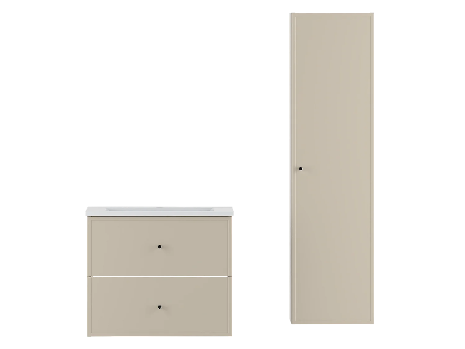 Kasjmier badkamerset 60 cm Kast met wastafel Marco-kolom